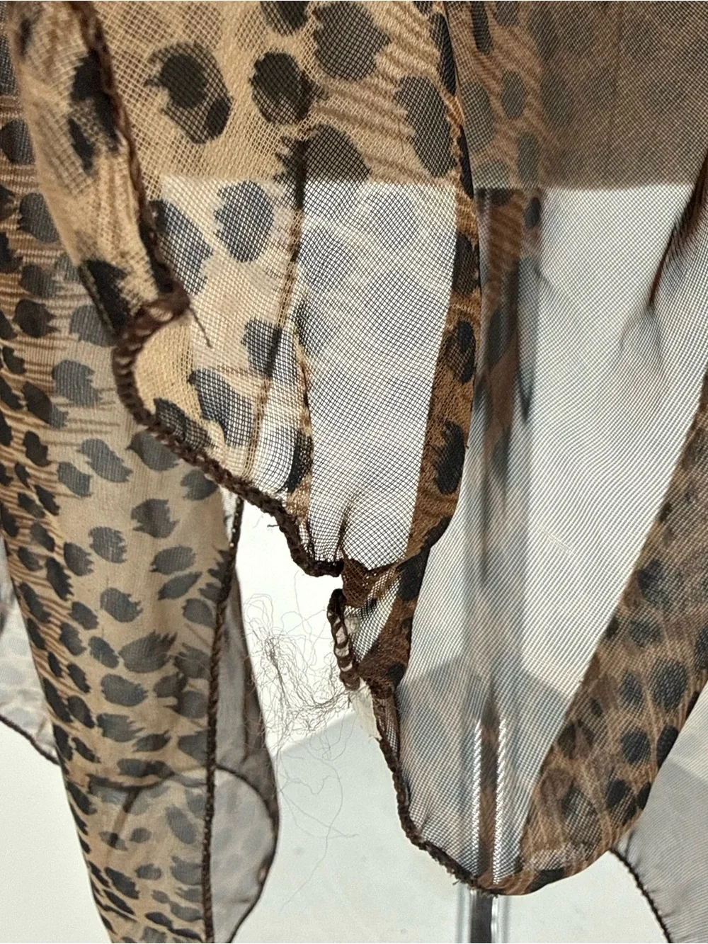 Unbranded Cheetah Print Black & Brown Scarf Accessory Flowy Animal Print